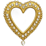 gold and diamond heart mirror sticker
