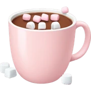 Light Pink mug of hot chocolate with marshmallows  sticker