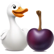 Goose and a plum sticker