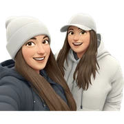 smiling girls in outdoor setting sticker