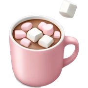Light Pink mug of hot chocolate with marshmallows  sticker