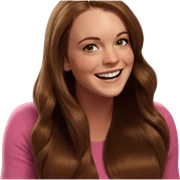 smiling girl with long hair sticker