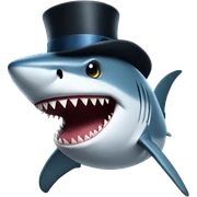 Shark with a top hat sticker