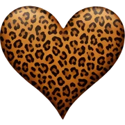 Leopard print heart sticker
