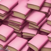 Pink stack of books sticker