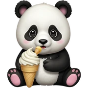 Panda eating ice cream sticker