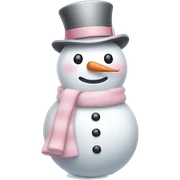 Cute white and light pink snowman sticker