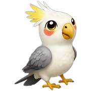 cockatiel wearing bow sticker