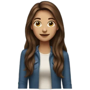woman with long brown hair sticker