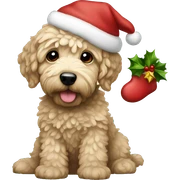 Christmas cavagoldendoodle sticker