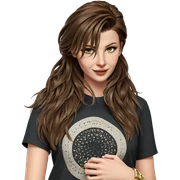 brown-haired girl in fashion sticker