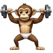 monkey exercising with weights sticker