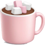 Light Pink mug of hot chocolate with marshmallows  sticker