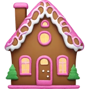 A pink gingerbread house sticker