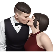 romantic moment with bowtie sticker