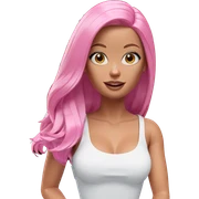 smiling girl with pink hair sticker