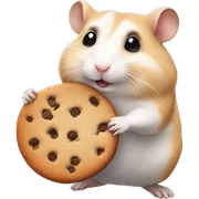 Hamster with a cookie sticker