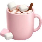 Light Pink mug of hot chocolate with marshmallows  sticker