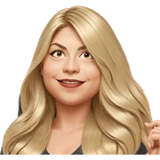 blonde girl with smiling eyes sticker