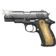 gun with sparkles sticker