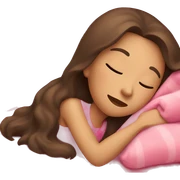 light Brunette girl sleeping on side with pink blanket sticker