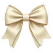 Cream bow sticker