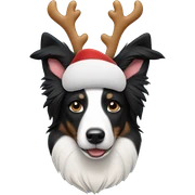 Border collie with reindeer ears  sticker