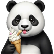 Panda eating ice cream sticker
