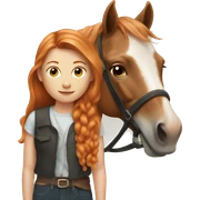 Ginger girl with a horse  sticker