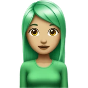 pretty girl with green hair sticker