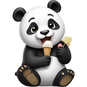 Panda eating ice cream sticker