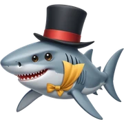 Shark with a top hat sticker