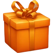 Orange present sticker