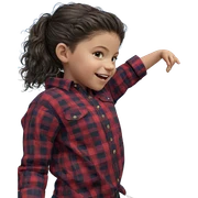smiling girl in plaid shirt sticker