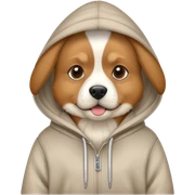 Dog wearing hoodie sticker