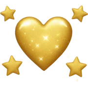 Golden heart with sparkles sticker