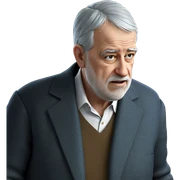 old man in white shirt sticker