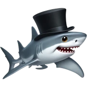 Shark with a top hat sticker