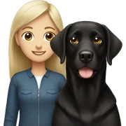 Black lab with brunette girl  sticker