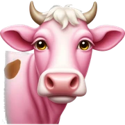 Pink cow sticker