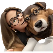 girl with dog and glasses sticker