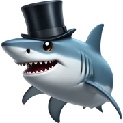 Shark with a top hat sticker