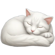 white-cat-sleep sticker