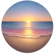 sunset at a calm beach sticker