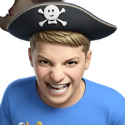 smiling boy in blue shirt sticker