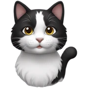 black and white cat sticker