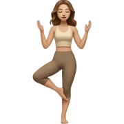 White Girl with brown hair doing yoga in beige tones  sticker