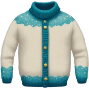 Knit sweater with winter glittery design sticker