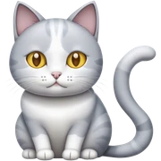 A grey and a white cat  sticker