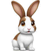 White and brown bunny  sticker
